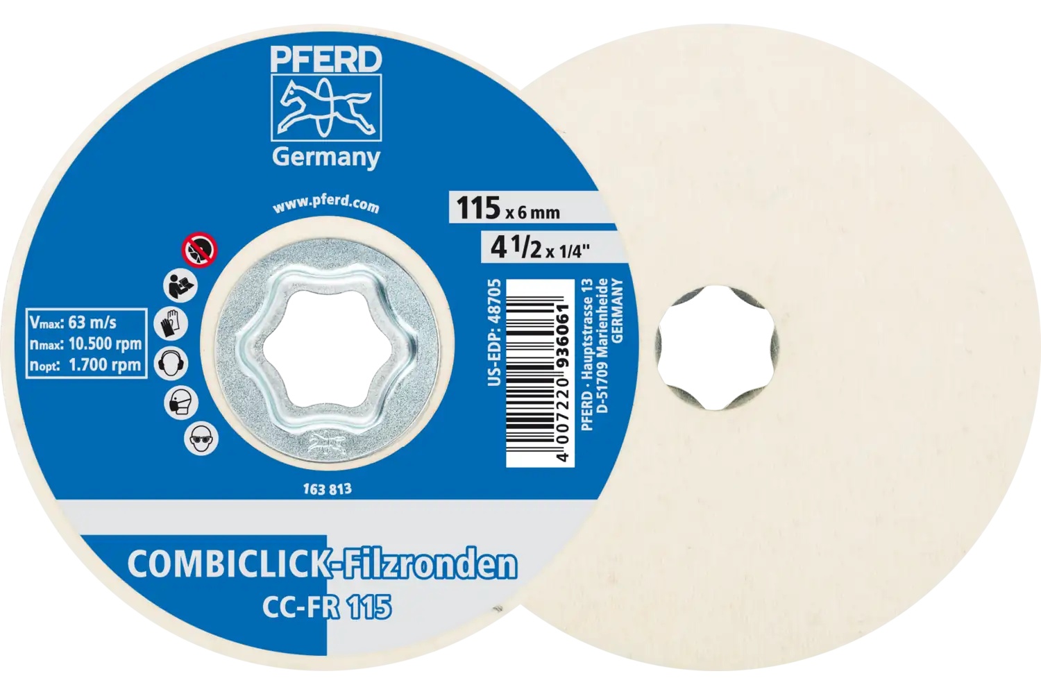 Picture of Pferd Combiclick® Felt Disc, 4-1/2" Diameter